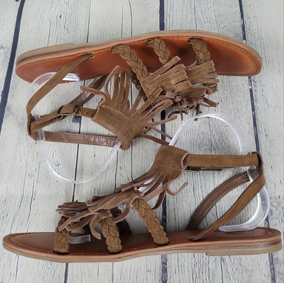 AMERICAN EAGLE | fringe braided boho gladiator sandals - Picture 5 of 10